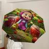 1pc Masha and the Bear Automatic Folding Umbrella, Portable Collapsible Design, Casual Outdoor Accessory L1127084
