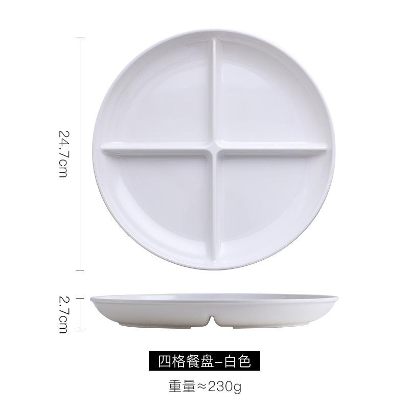 Commercial Divided Dining Plate Imitation Porcelain Melamine Tableware
