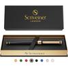 Scriveiner Black Lacquer Rollerball Pen Gold Plated Schmidt Ink Refillable Professional Gift Set