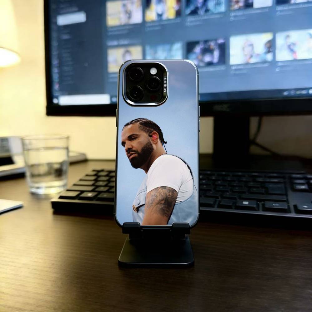

Rapper D-Drake Phone Case For iPhone 17,16,15,14,13,12,11 Plus,Pro Max,XS,Colored Silver Plated Inside Cover iPhone14Plus