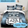 3PCS Custom Name Argentina Football Crest Bedding Set, Including 1pc Duvet Cover And 2pcs Pillowcases, Suitable for Dorms and Bedrooms Gift