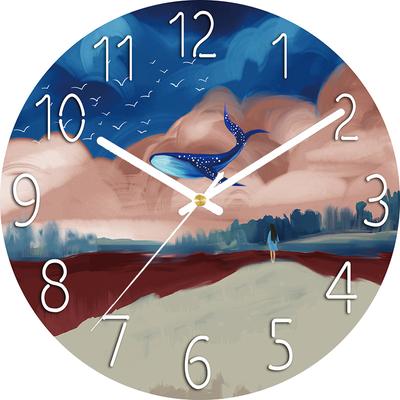 Digitale Wanduhr mit geringem Geräuschpegel, 30 cm/12 Zoll bewölkter Himmel, Wanduhr, Quarzuhr, leise, einfache Uhr für die Heimdekoration im Kinderzimmer