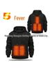 Herren Fleece-gefütterter USB-beheizter Hoodie für Wärme im Freien