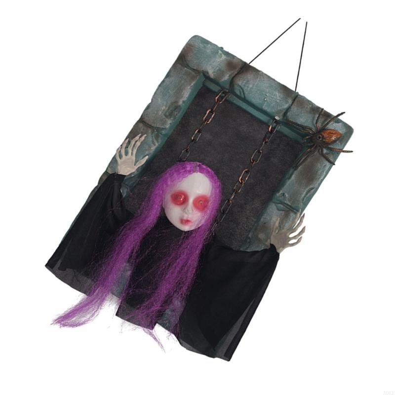 Motion Activated Glowing Ghostly Gravestone Decoration Scary Sounds and Shaking A0KF