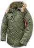 Зимняя куртка Alpha Industries N3B Fliegerparka (100106) зеленая (100106-01)