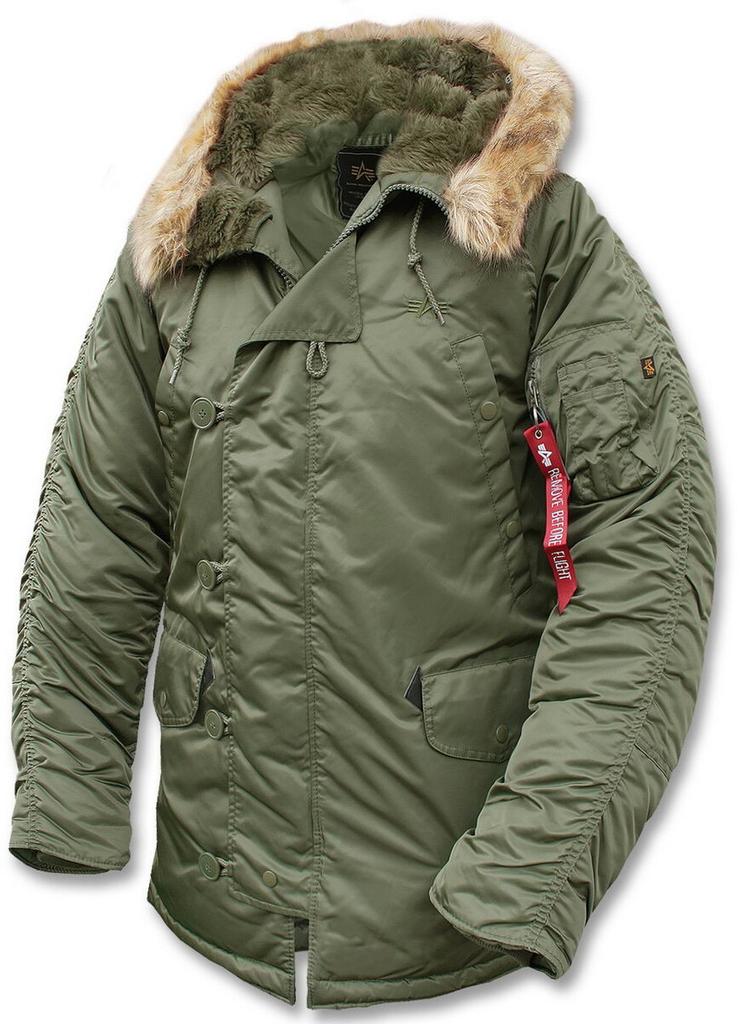 Зимняя куртка Alpha Industries N3B Fliegerparka (100106) зеленая (100106-01)