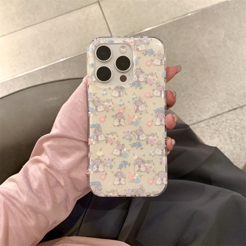 

Plush Flower Rabbit Phone Case for iPhone 14/15/16/17 Pro Max 13