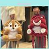 Mochila de Peluche Oso Fresa Con Cierre de Cremallera Para Uso Diario y Regalos