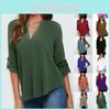 Stilvolles Damen Casual Langarm V-Ausschnitt T-Shirt Pullover Tunika Bluse Optionen