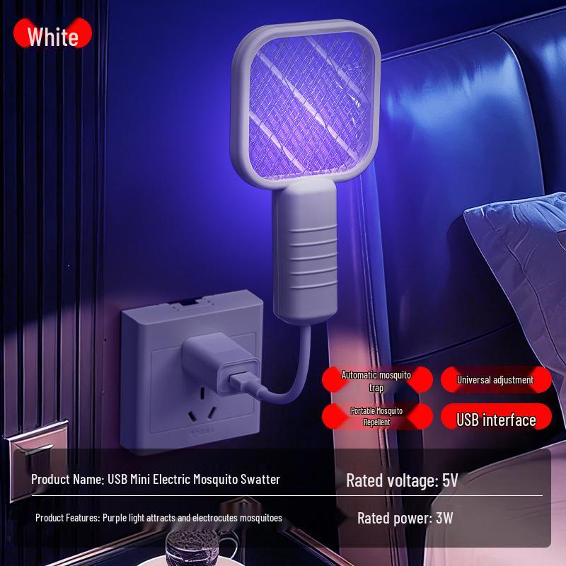 Electric Mosquito Killer Lamp: Dual-Function Purple Light Lure & Household Repellent for Portable Outdoor Protection.