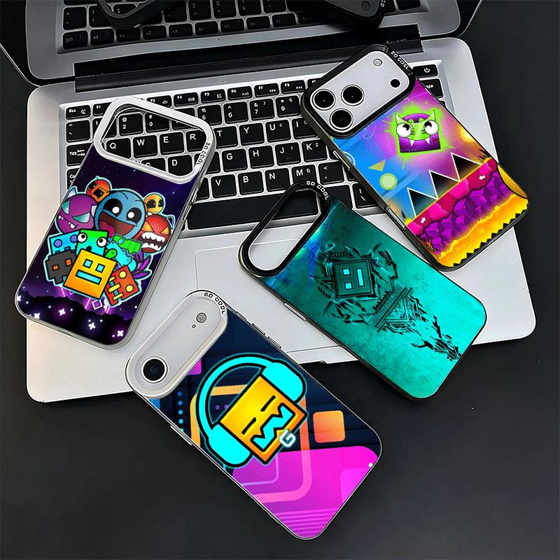 Geometry Dash Game Soft Phone Case for iPhone 15 16 17 Pro Max 17Air 16E 14 Plus 13 12 Mini Shockproof Cover Back Shell
