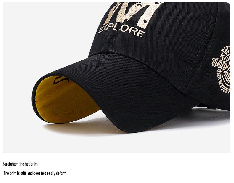 Korean Style Wolf Embroidery Baseball Cap - Men's & Women's Trendy Spring Sun Hat