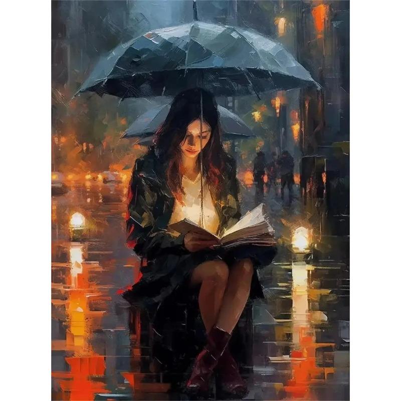 Vintage Read Elegant Girl Book Lovers Poster Women Portrait Oil Painting On Canvas Painting Wall Art Picture for Room Home Decor