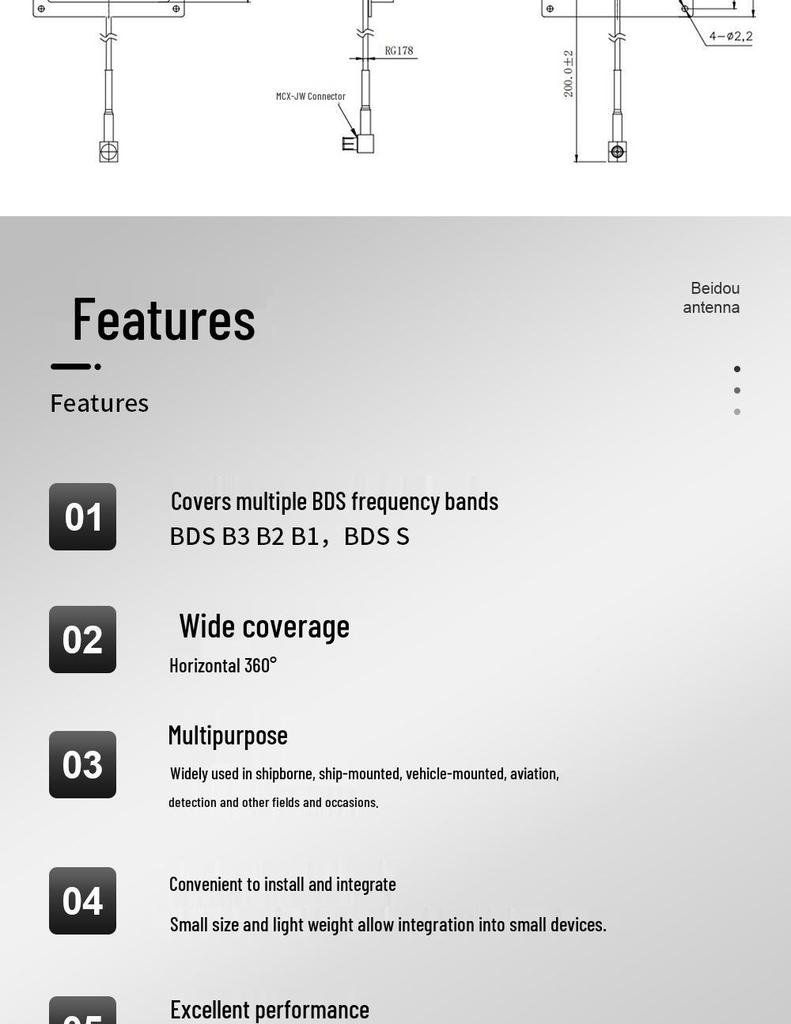 North Sky BT-T040 Big Dipper RDSS First Gen Passive Antenna for GNSS Communication & Positioning