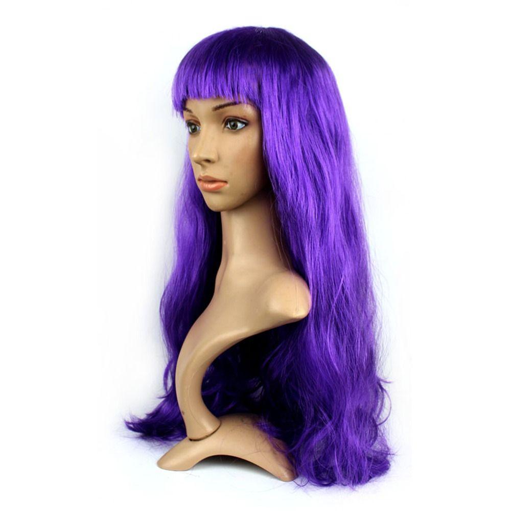 Women's Clothing Hot High Temperature Synthetic Line Thick Hair Masquerade Dazzle Long Hair Long Straight Wig Women's Bangs