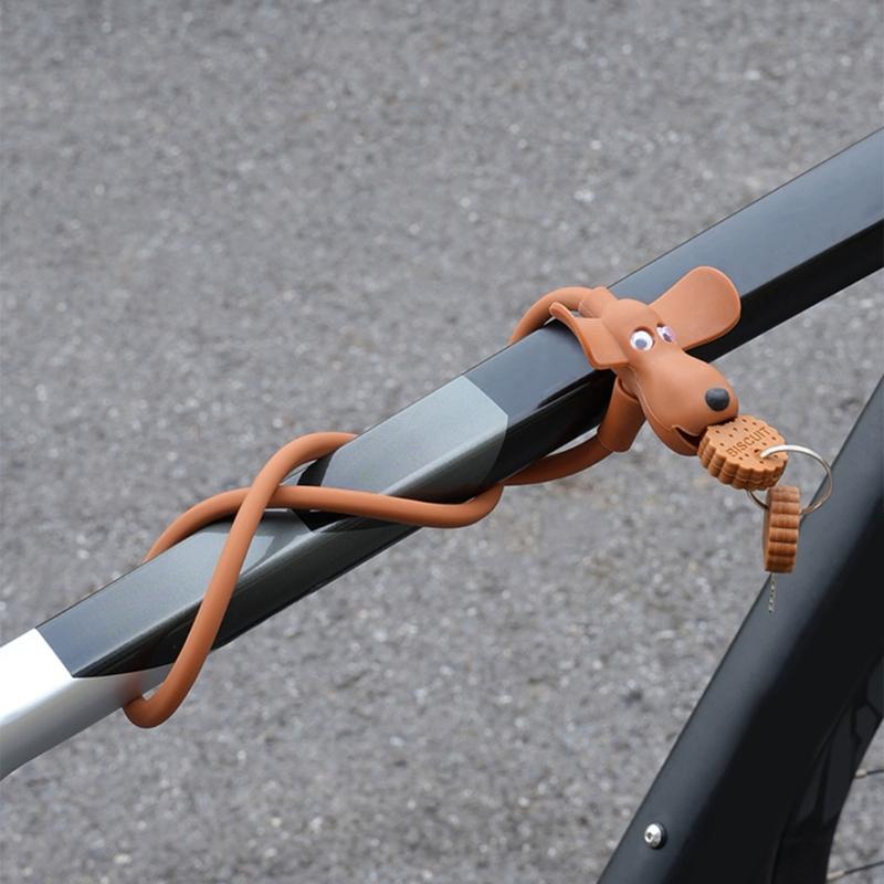 Light Weight Antitheft Portable Bicycles Lock Creative Biscuits Dog Road Bike Rings Lock Cycling Accessories