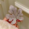 Vintage Sequin Leaf Brooch Trendy Jewelry Maple Leaf Pin  Fashion Dress