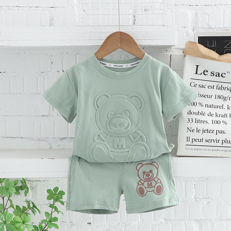 

Летний повседневный комплект из двух предметов для мальчиков 2023 г.: Рубашка с коротким рукавом и круглым вырезом и шорты 80 cm