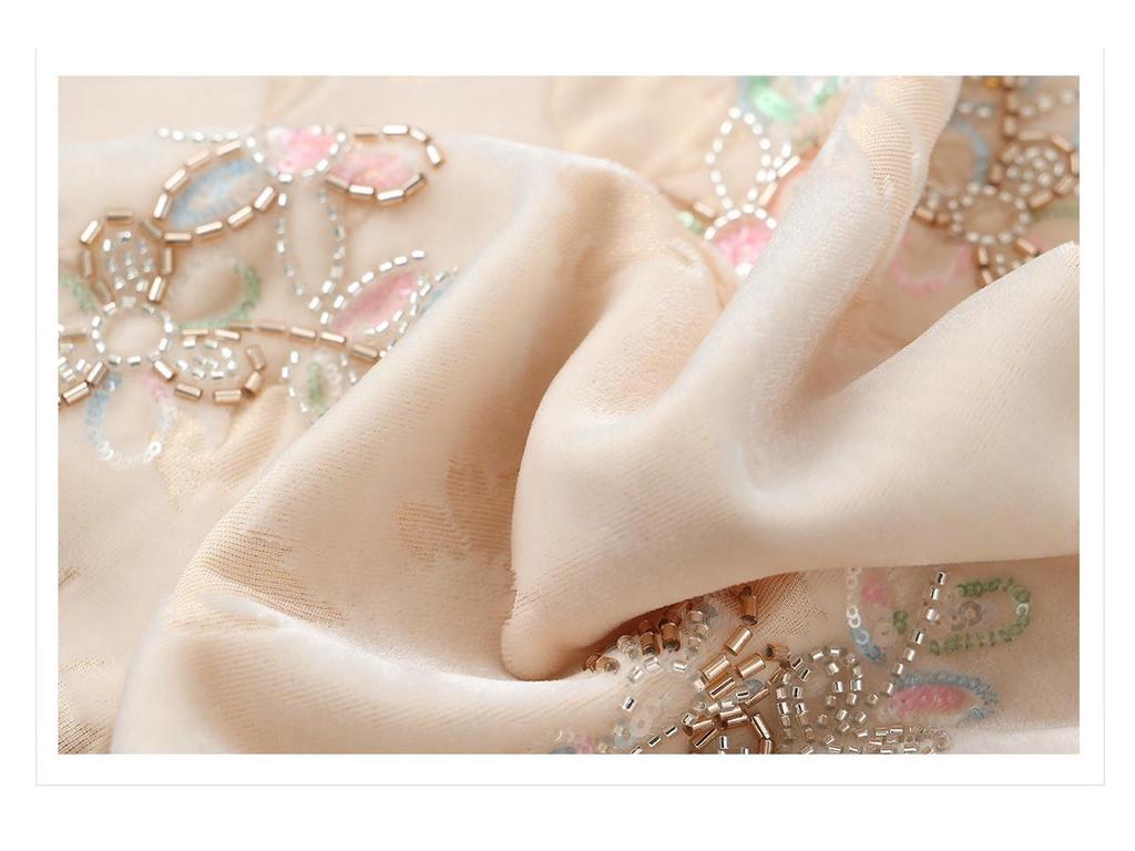 Retro Chinese A-line Sleeveless Floral Dress with Wave Bead Embroidery - Summer Edition P0165