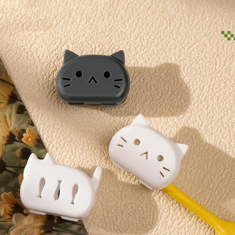 4/8PCS Toothbrush Head Protective Covers Cat Shape Toothbrush Protector Cap for Travel Camping Toothbrush Case Bathroom Supplies