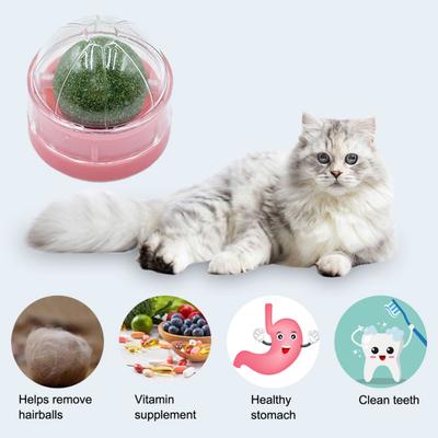 Katzenminzenball, 360 Grad drehbar, selbstklebend, wandmontiert, umweltfreundlich, sich drehender Katzenminzenball, Spielzeug, Haustierzubehör