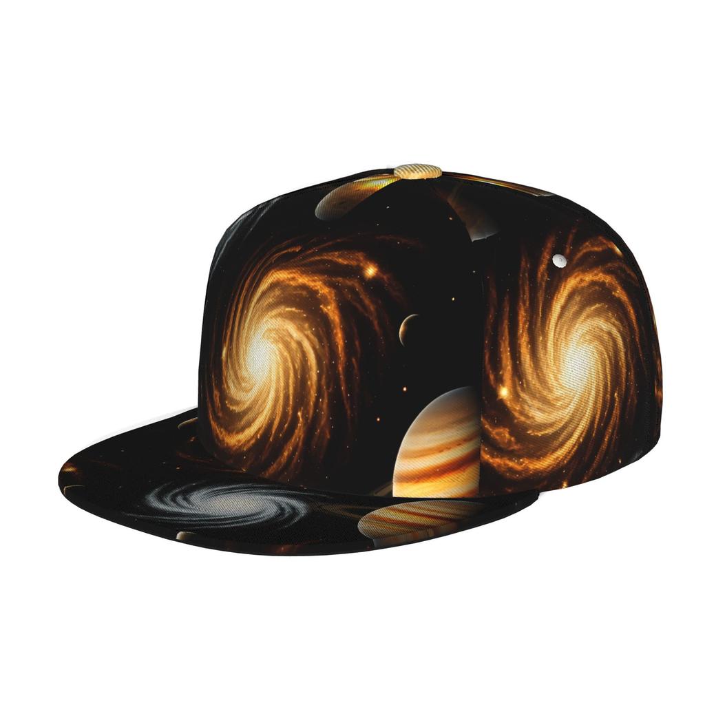 Unisex Flat Brim Baseball Cap Featuring Space Galaxy Planets, Ideal For Hip Hop Streetwear, Skateboarding, Dancing, And Outdoor