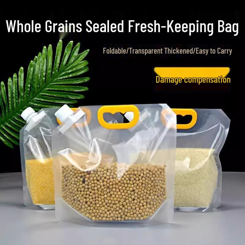 Five Grains & Cereals Moisture-Proof Reusable Storage Bag for Kitchen Flour, Rice & Grain