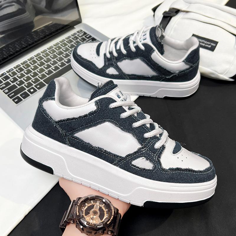 

Мужские белые спортивные баскетбольные кроссовки на платформе для бега, студенческие кроссовки для скейтбординга, толстая подошва, большой размер EU: 47 синий