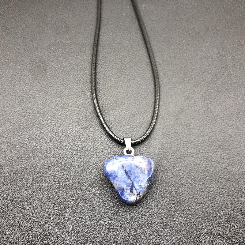 Natural Pink-Purple and Yellow Irregular Raw Crystal Pendant Necklace with DIY Leather Cord