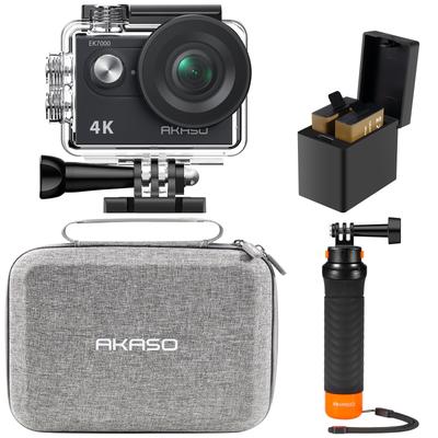 AKASO Action Camera EK7000 4K30FPS 20MP Underwater Camera with External Microphone 40M and Abundant Accessories Handgrip and Storage Case WiFi,