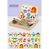 Cow Wooden Tiger Rabbit Animal Farm Theme Magnetic Puzzle Board Toy Children