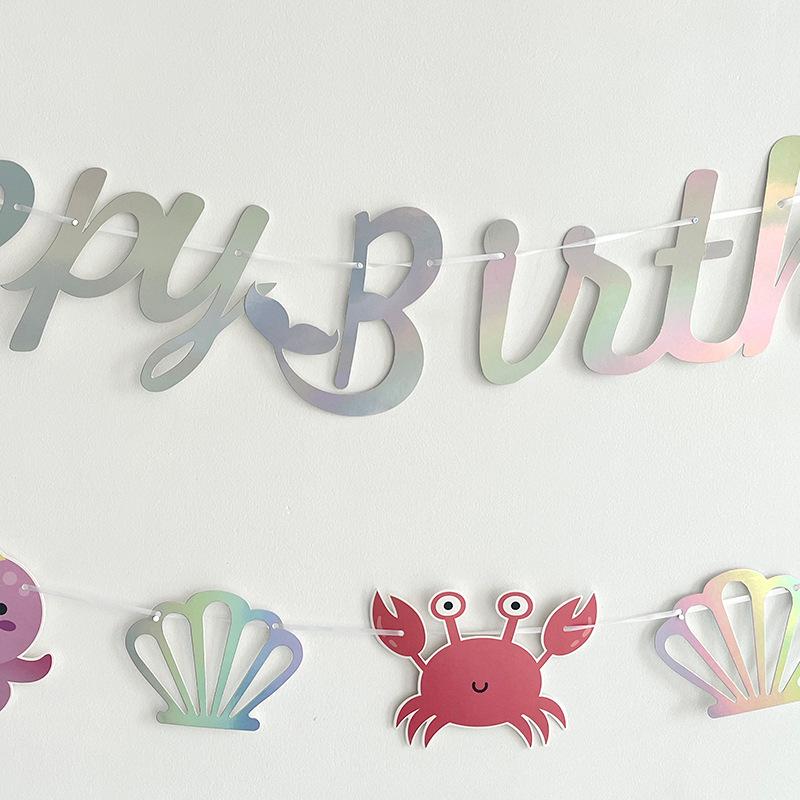 Cartoon Mermaid Banner: Birthday Party Decor for Girls