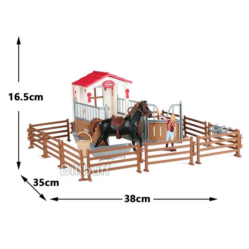 DIY Horse Race Model Horseman Farm stable Animal Figurines Action & Toy Figures ABS Emulation Toys for Children Christmas Gift