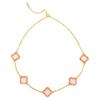 Fashion Lucky Clover Necklace Titanium Steel Necklace Sweater Chain Double-sided Necklace Accessories for Women