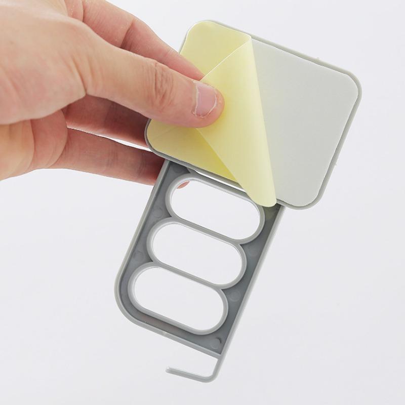 Foldable Reinforced Plastic Hooks Strong Three-row Hooks for Bathrooms and Toilets Foldable Plus