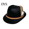 Versatile Casual Hat Fedora with Feather, Short Brim Vintage Jazz Hat, German School Cultural Festival Accessory Oktoberfest Costume Accessories