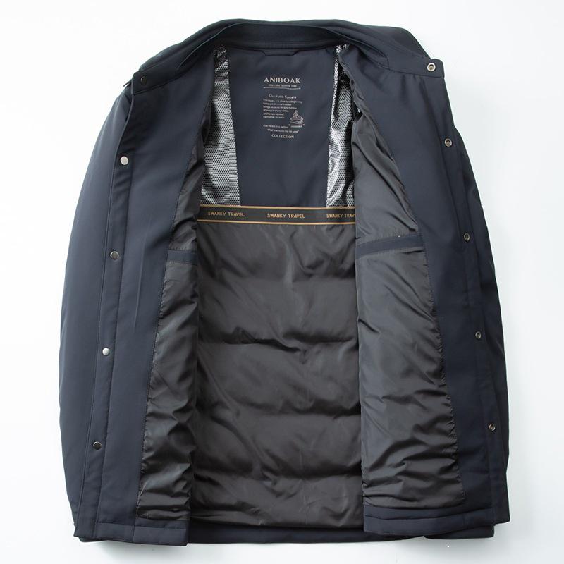 Men's Luxury White Duck Down Jacket - 2026 Autumn/Winter, Warm Thickened Business Shirt Style Coat, Trendy & Lightweight.