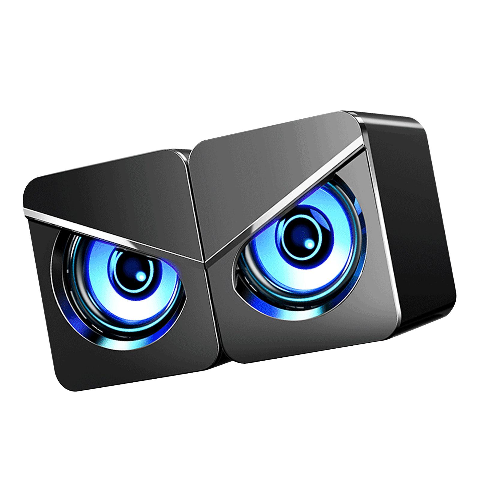 

1 пара настольных компьютерных колонок, многофункциональная, стильная, мощный бас, 4D стереозвук, USB-проводная колонка