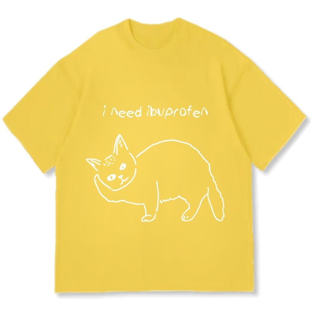 

Men s Pure Cotton T-shirts Casual Loose Cat Printed Line Art Harajuku Summer Short Sleeve O-neck Tops Fashion Clothings 3XL