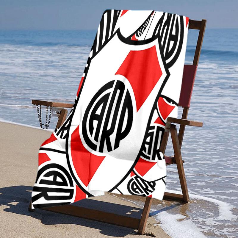 proof beach towel with Club Atlético River Plate pattern - soft,absorbent,quick-drying,machine washable - perfect for swimming,camping,bathing