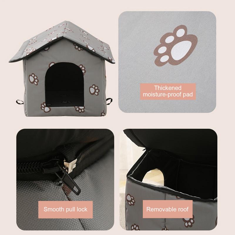 Outdoor Waterproof Cat House Insulated Feral Cat House Shelter For Winter Insulated Outside Feral Cat House Shelter With Door