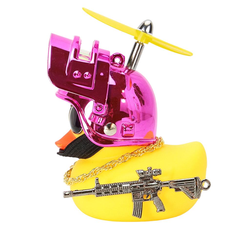 

Велосипед Маленький Желтый Утенок Резина Автомобиль Мотоцикл Велосипед Украшения Шлем 3-го уровня PUBG Золотой Пистолет Вооруженный Утенок Велосипедная Декорация