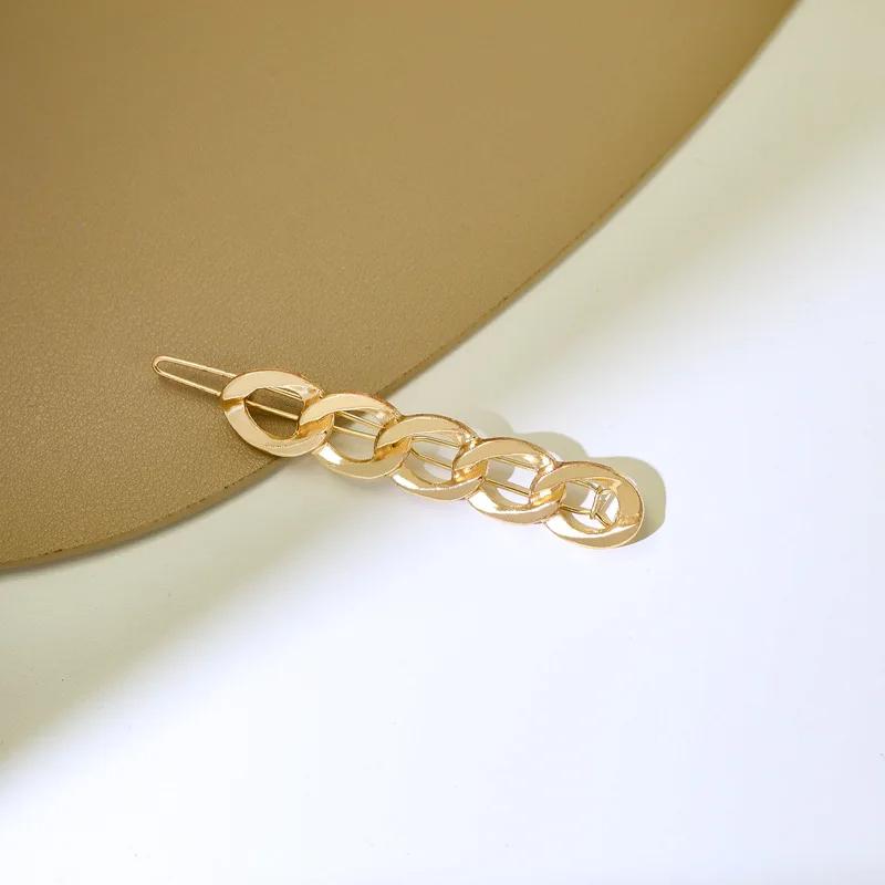 

Модная цепочка для волос, заколка из ацетата и сплава, заколки-автоматы, шпилька, геометрические золотистые боковые заколки, женские аксессуары для волос