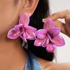 European & American Resin Flower Silver Stud Earrings - Stylish, Unique Holiday Design