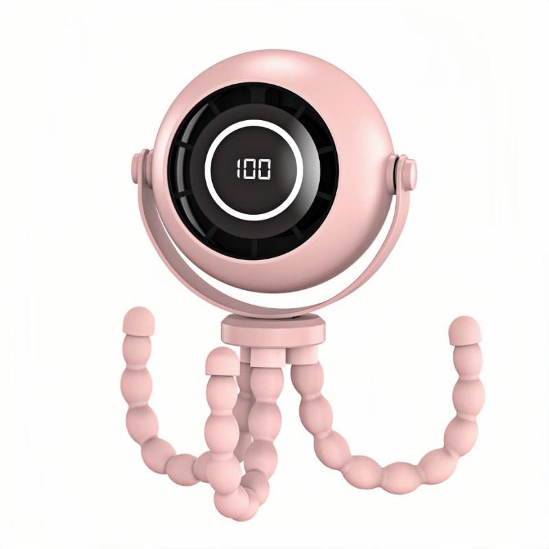 

Ventilador portátil de pulpo para cochecito con luz nocturna y soporte para teléfono móvil