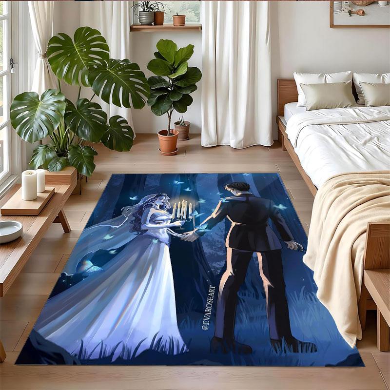 Crystal Velvet Rug Soft Non Slip Indoor Floor Mat Home DecorCorpse Bride Emily Victor