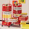 Mobile Floor-standing Storage Rack with Wheels for Bedroom, Living Room, Snacks, Essentials, and Vegetables