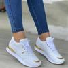 Femmes baskets chaussures de Sport décontractées en cuir Patchwork plate-forme baskets en plein air course chaussures de marche