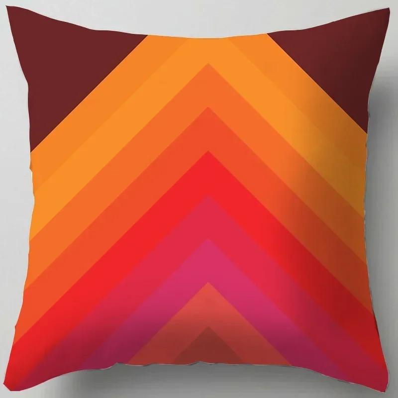 Housse De Coussin Pour Canapé, Décoration Moderne Pour La Maison, Salon, Bureau, Taie D'oreiller Géométrique Orange