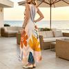 Floor Length Sleeveless Loose Fit Maxi Dress Lightweight Flowy,Perfect for Beach Vacation,Daily Casual Outings,Fashion Versatile